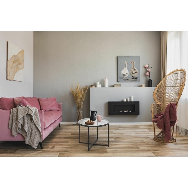 Stolik okrągły Cross szkło/chromowany - ACTONA